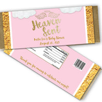 Pink Heaven Sent Candy Bar Wrappers Angel Baby Shower