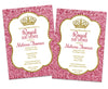 Gold & Pink Glitter Princess Baby Shower Invitations