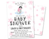 Pink Penguin Baby Shower Invitations Winter Girl