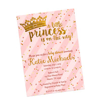 Pink and Gold Princess Baby Shower Invitation