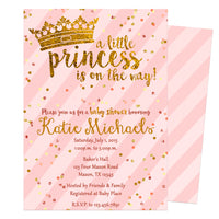 Pink and Gold Princess Baby Shower Invitation