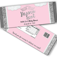 Pink Heaven Sent Candy Bar Wrappers Angel Baby Shower