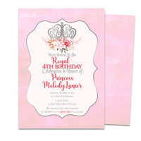 Pretty Floral Pink Princess Birthday Invitations