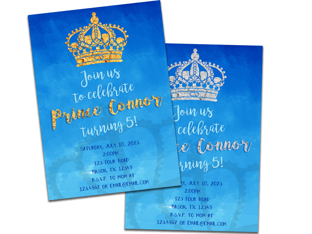 Royal Prince Birthday Invitations
