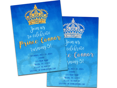 Royal Prince Birthday Invitations