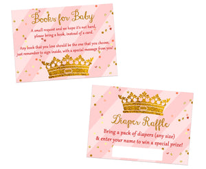 Princess Baby Shower Diaper Raffle Tickets or Books for Baby