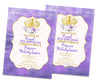 Royal Purple Princess Birthday Invitations