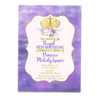 Royal Purple Princess Birthday Invitations