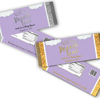 Purple Heaven Sent Baby Shower Candy Bar Wrappers