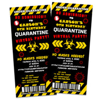 Quarantine Virtual Birthday Party Ticket Invitations