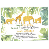 Jungle Safari Baby Shower Invitations