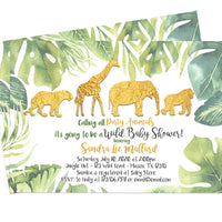 Jungle Safari Baby Shower Invitations