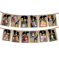 Kraft Safari 1st Birthday Monthly Photo Banner