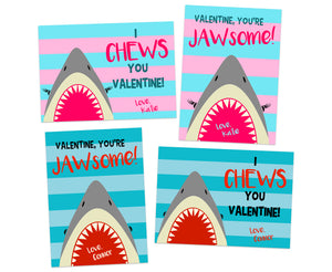 Jaws Shark Valentines Classroom Cards
