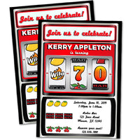 Slot Machine Birthday Invitations Adult