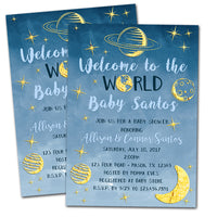 Outer Space Baby Shower Invitations Boy