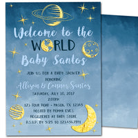 Outer Space Baby Shower Invitations Boy