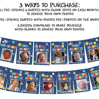 Outer Space 1st Birthday Milestone Photo Banner