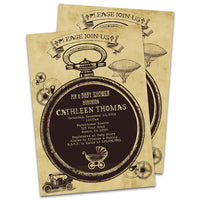 Steampunk Baby Shower Invitations