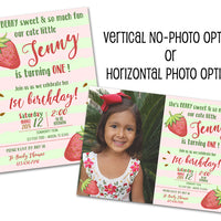 Strawberry Birthday Invitations