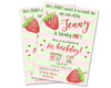 Strawberry Birthday Invitations