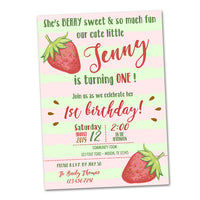 Strawberry Birthday Invitations