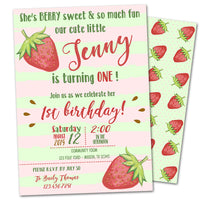 Strawberry Birthday Invitations