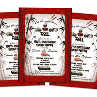Japanese Sushi Party Invitations