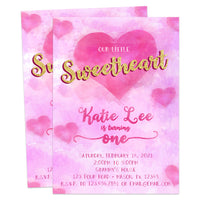 Sweetheart Valentines Birthday Invitations