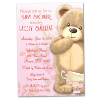 Teddy Bear Tea Party Baby Shower Invitations