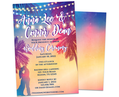 Tropical Wedding Silhouette Invitations
