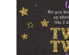 Twins Twinkle Little Star Birthday Invitations Purple Gold