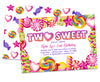 TWO Sweet 2nd Birthday Girl Invitations
