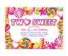 TWO Sweet 2nd Birthday Girl Invitations