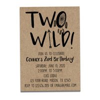 TWO Wild 2nd Birthday Invitations Kraft