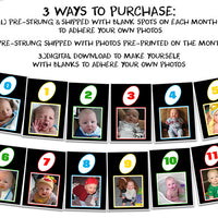 Uno 1st Birthday Photo Banner 12 Month Milestone