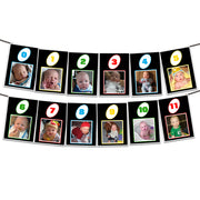 Uno 1st Birthday Photo Banner 12 Month Milestone