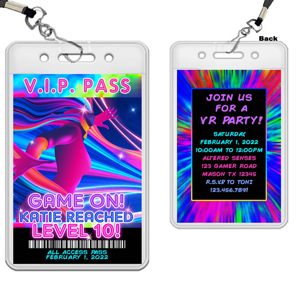 Personalized VIP Pass Lanyard For Girls Sleepover Party - Birthday, Hen Do, Night Party Invitation Accessory