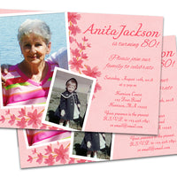 Pink Floral Birthday Invitation for Women Photo