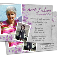 Floral Purple Birthday Invitation for Women